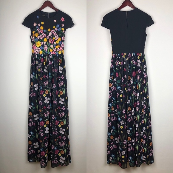 Ted Baker RARE Mariz Hampton Floral Long Maxi Gown Dress - Picture 5 of 8